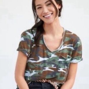 Anthropologie T.la camo classic pocket tee shirt